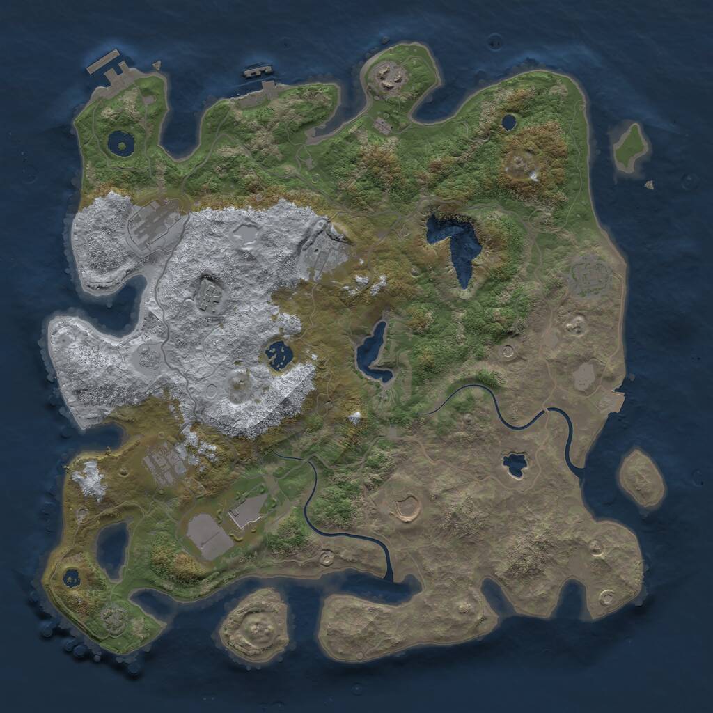 Rust Map: Procedural Map, Size: 4000, Seed: 1877892911, 15 Monuments
