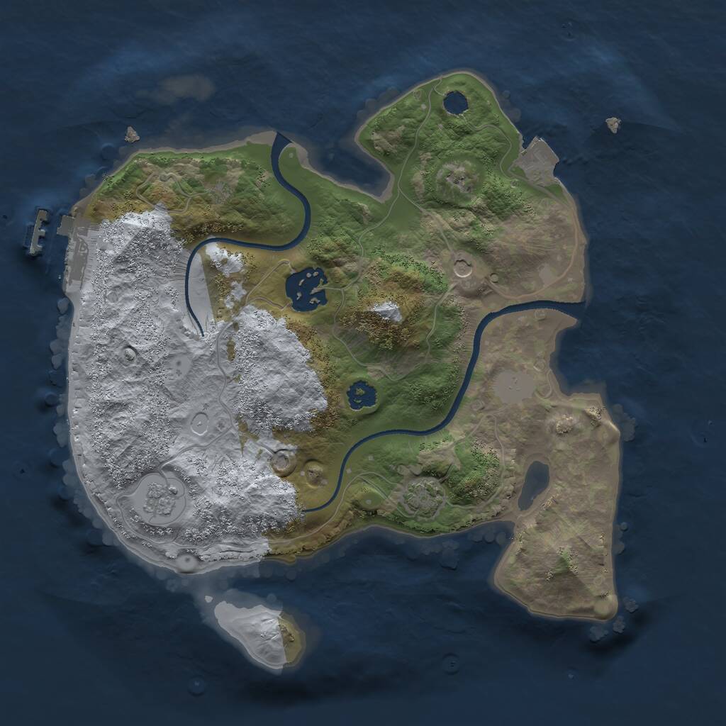 Rust Map: Procedural Map, Size: 2500, Seed: 54594, 6 Monuments