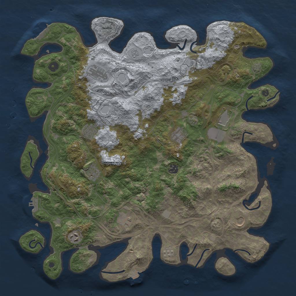 Rust Map: Procedural Map, Size: 4500, Seed: 1817477620, 19 Monuments