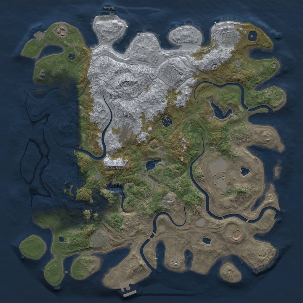 Rust Map: Procedural Map, Size: 4500, Seed: 1817477620, 15 Monuments