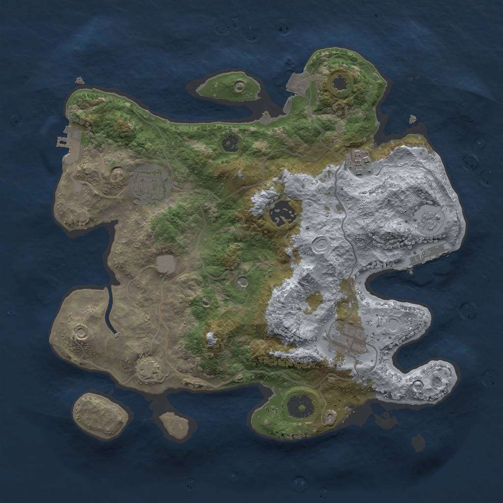 Rust Map: Procedural Map, Size: 3000, Seed: 1611974745, 12 Monuments