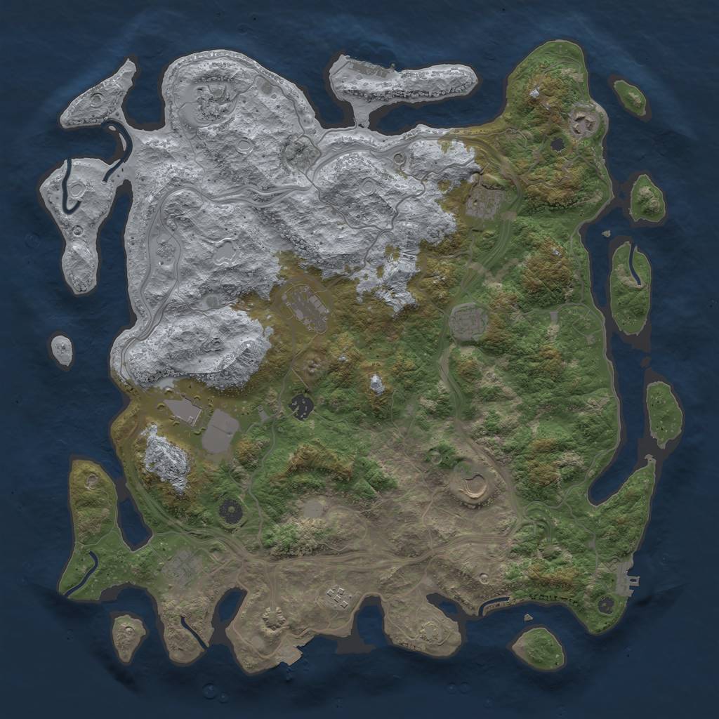 Rust Map: Procedural Map, Size: 4500, Seed: 1518884077, 18 Monuments