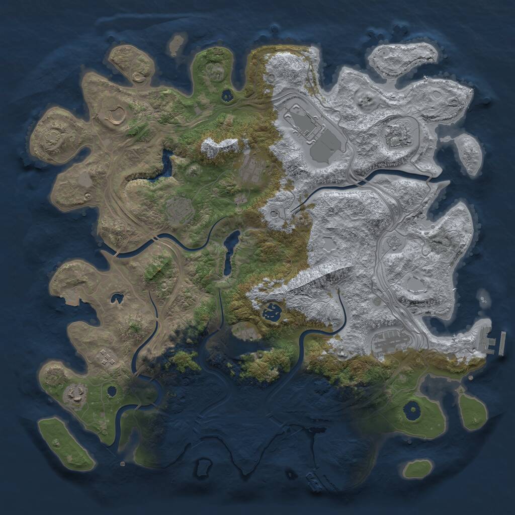 Rust Map: Procedural Map, Size: 4300, Seed: 12356, 16 Monuments