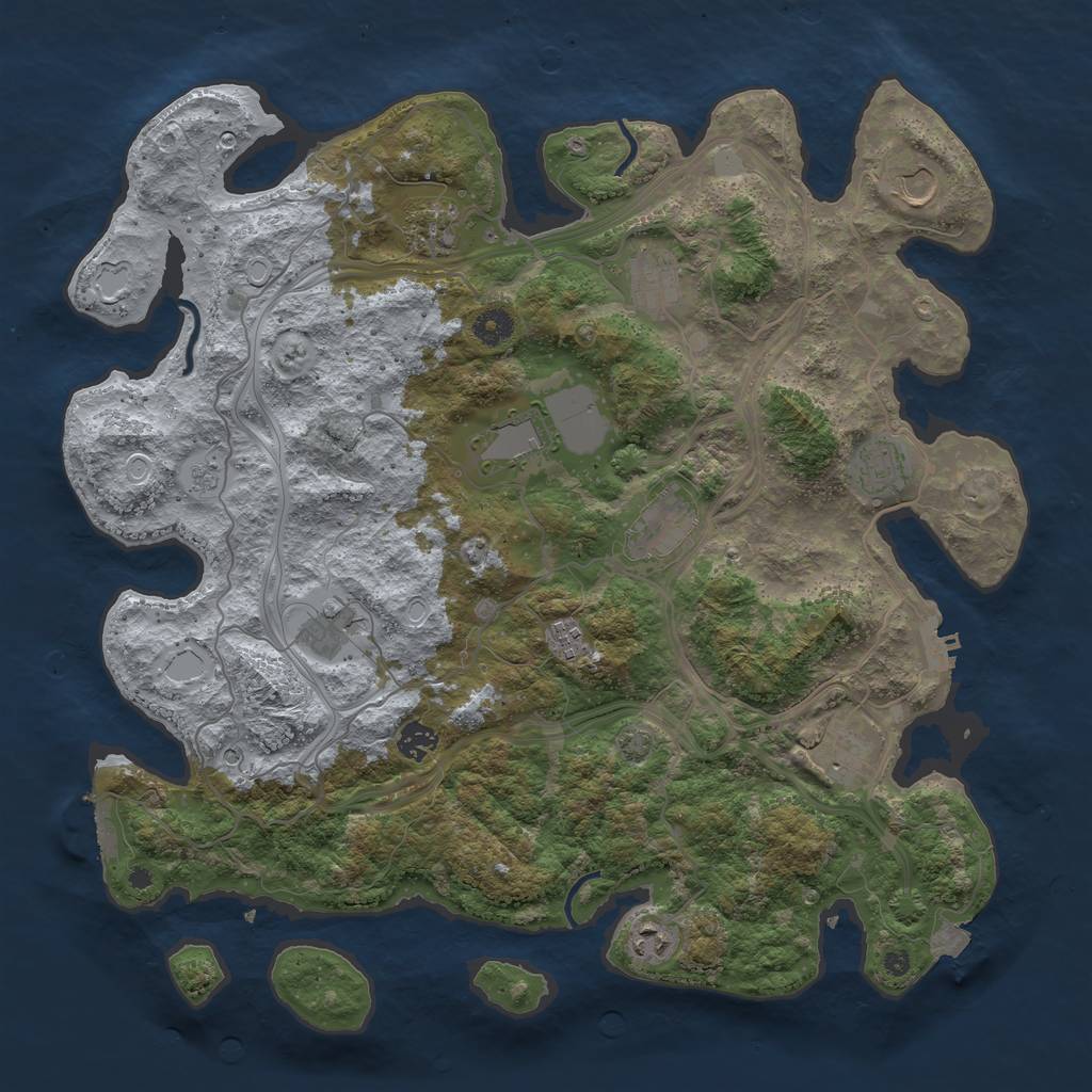 Rust Map: Procedural Map, Size: 4250, Seed: 187703944, 19 Monuments