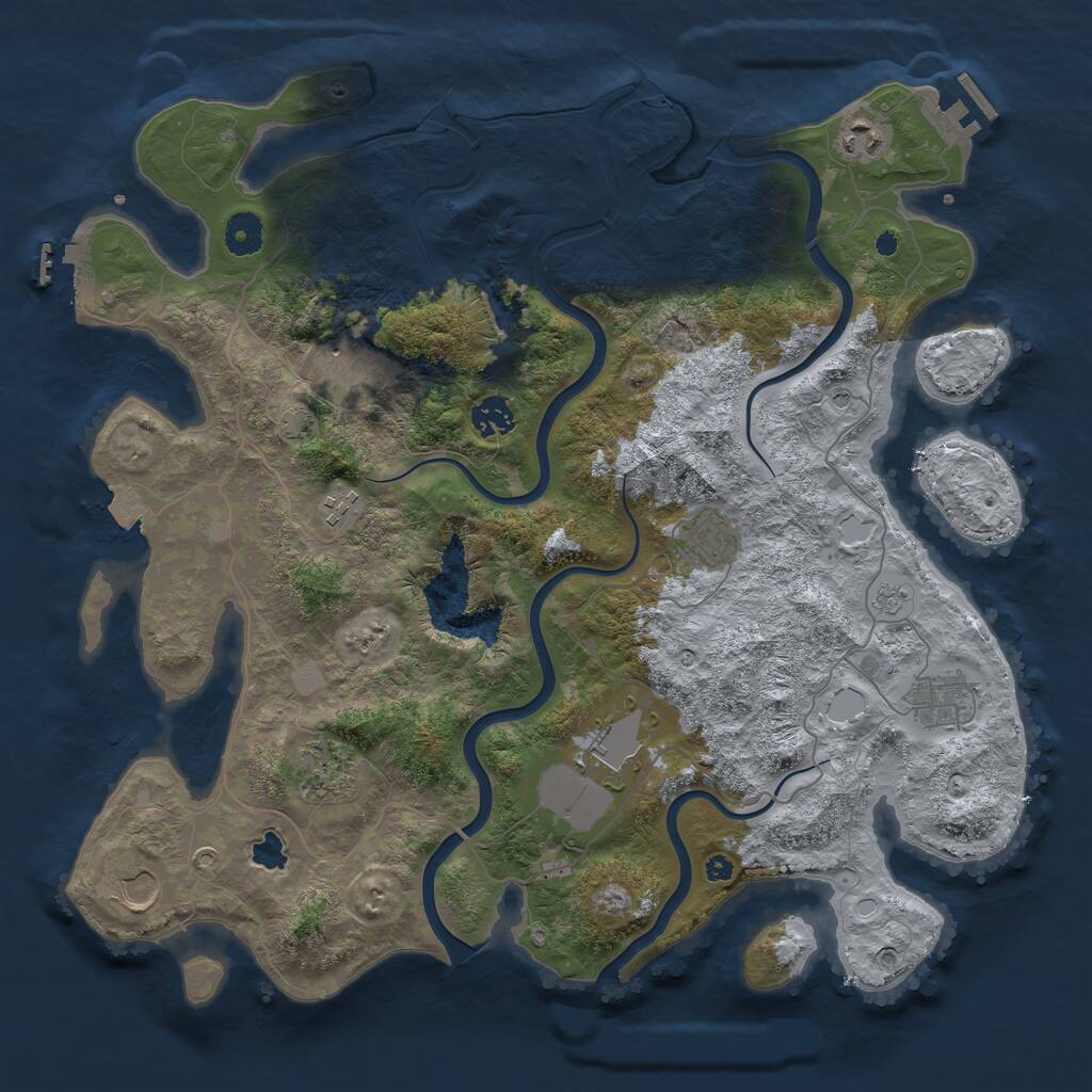 Rust Map: Procedural Map, Size: 4000, Seed: 545995568, 15 Monuments