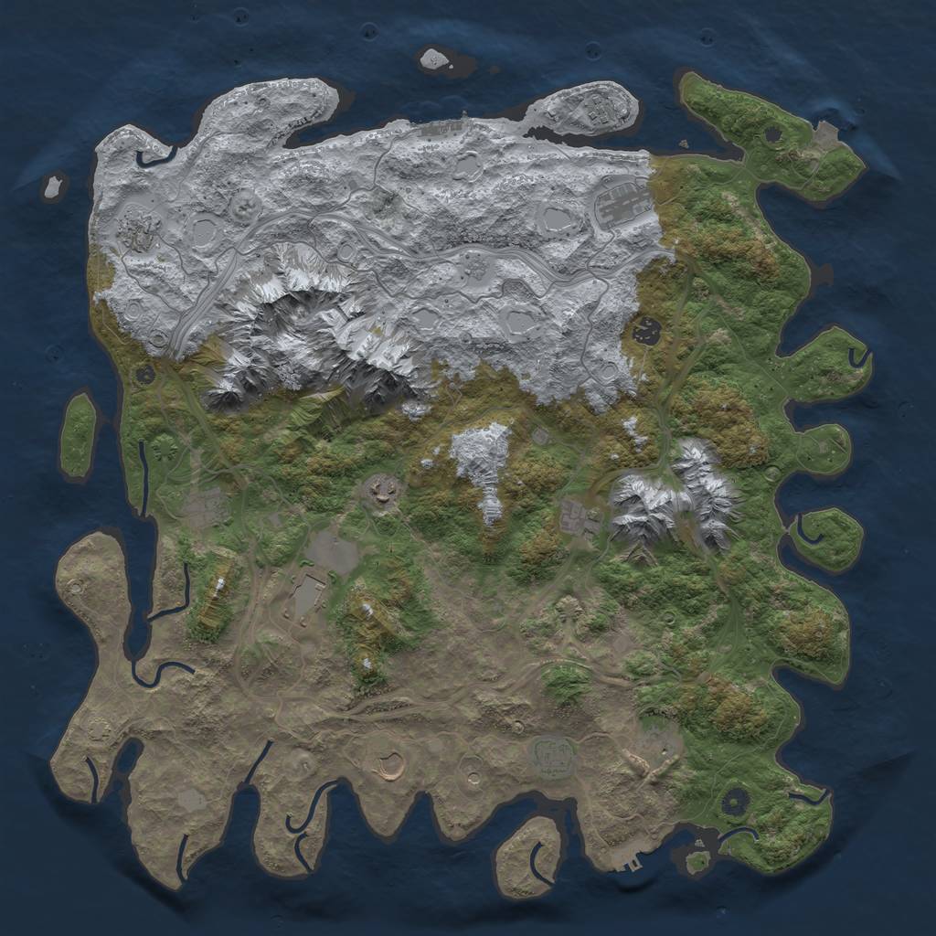 Rust Map: Procedural Map, Size: 5000, Seed: 1611895067, 19 Monuments