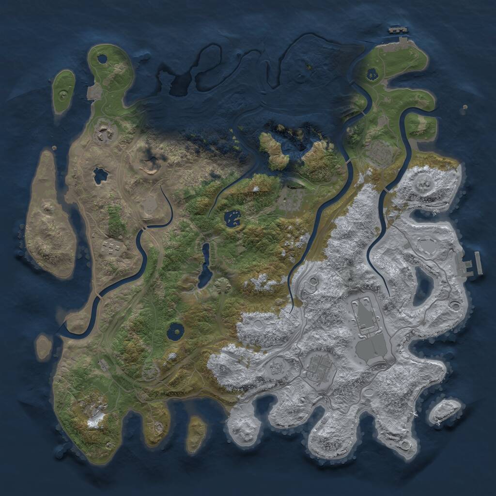 Rust Map: Procedural Map, Size: 4250, Seed: 189912642, 15 Monuments