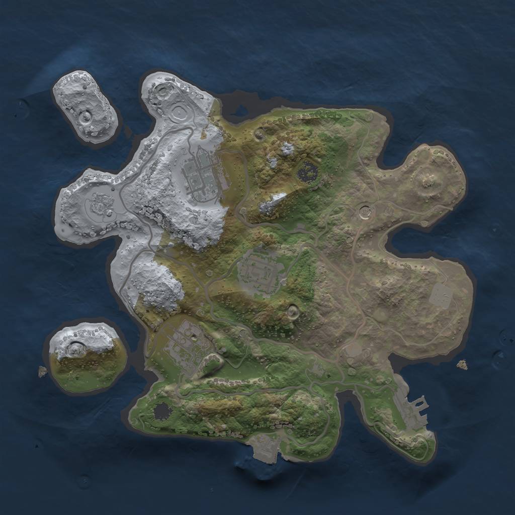 Rust Map: Procedural Map, Size: 2500, Seed: 5043812, 9 Monuments