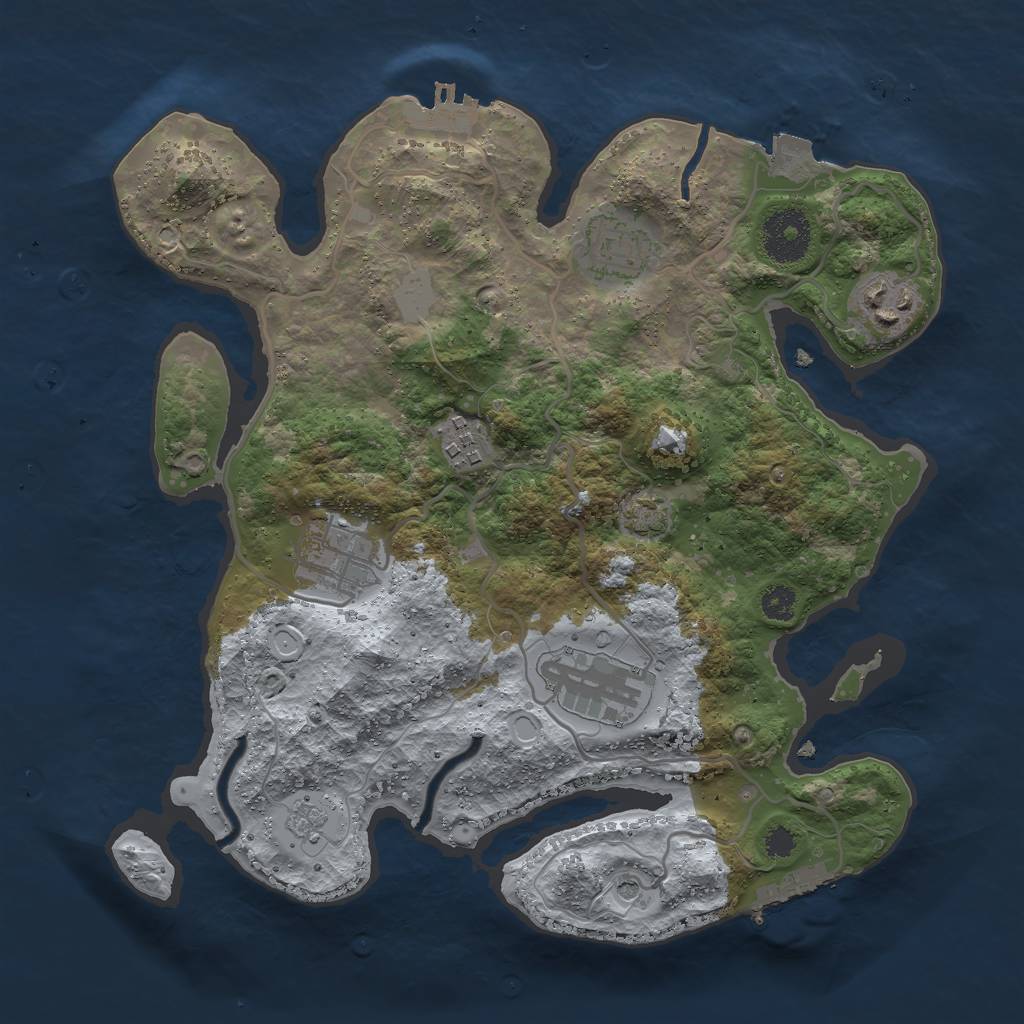 Rust Map: Procedural Map, Size: 3000, Seed: 254781452, 13 Monuments