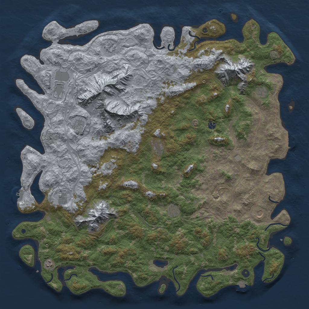 Rust Map: Procedural Map, Size: 6000, Seed: 1476779108, 19 Monuments