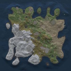 Thumbnail Rust Map: Procedural Map, Size: 3500, Seed: 171686433, 16 Monuments