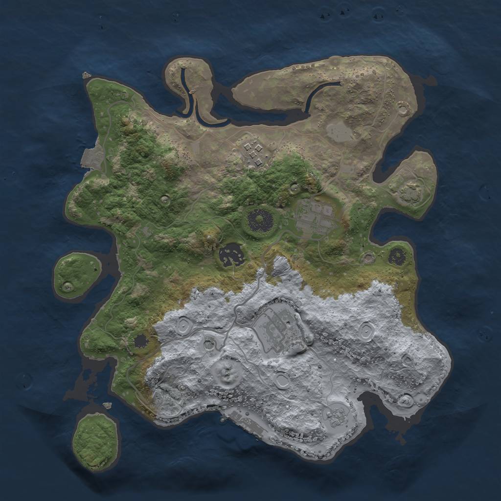 Rust Map: Procedural Map, Size: 3000, Seed: 1882927735, 11 Monuments