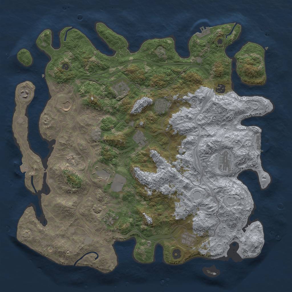 Rust Map: Procedural Map, Size: 4500, Seed: 473503515, 19 Monuments