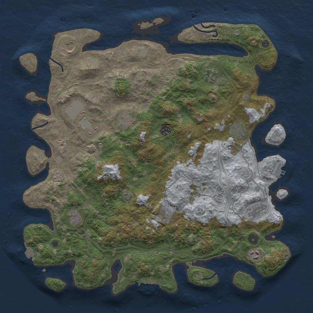 Rust Map: Procedural Map, Size: 4500, Seed: 1795858520, 19 Monuments