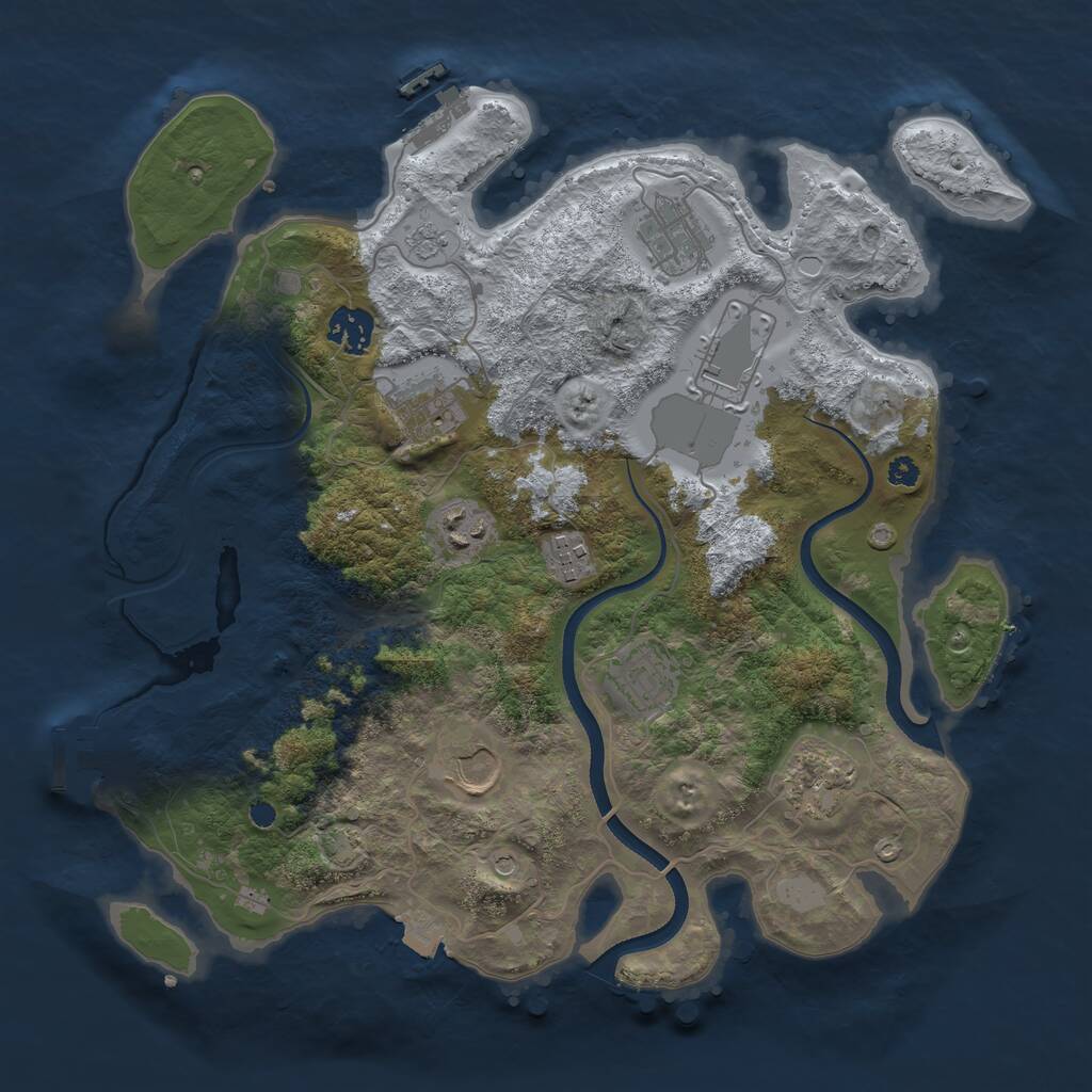 Rust Map: Procedural Map, Size: 3500, Seed: 192917028, 15 Monuments
