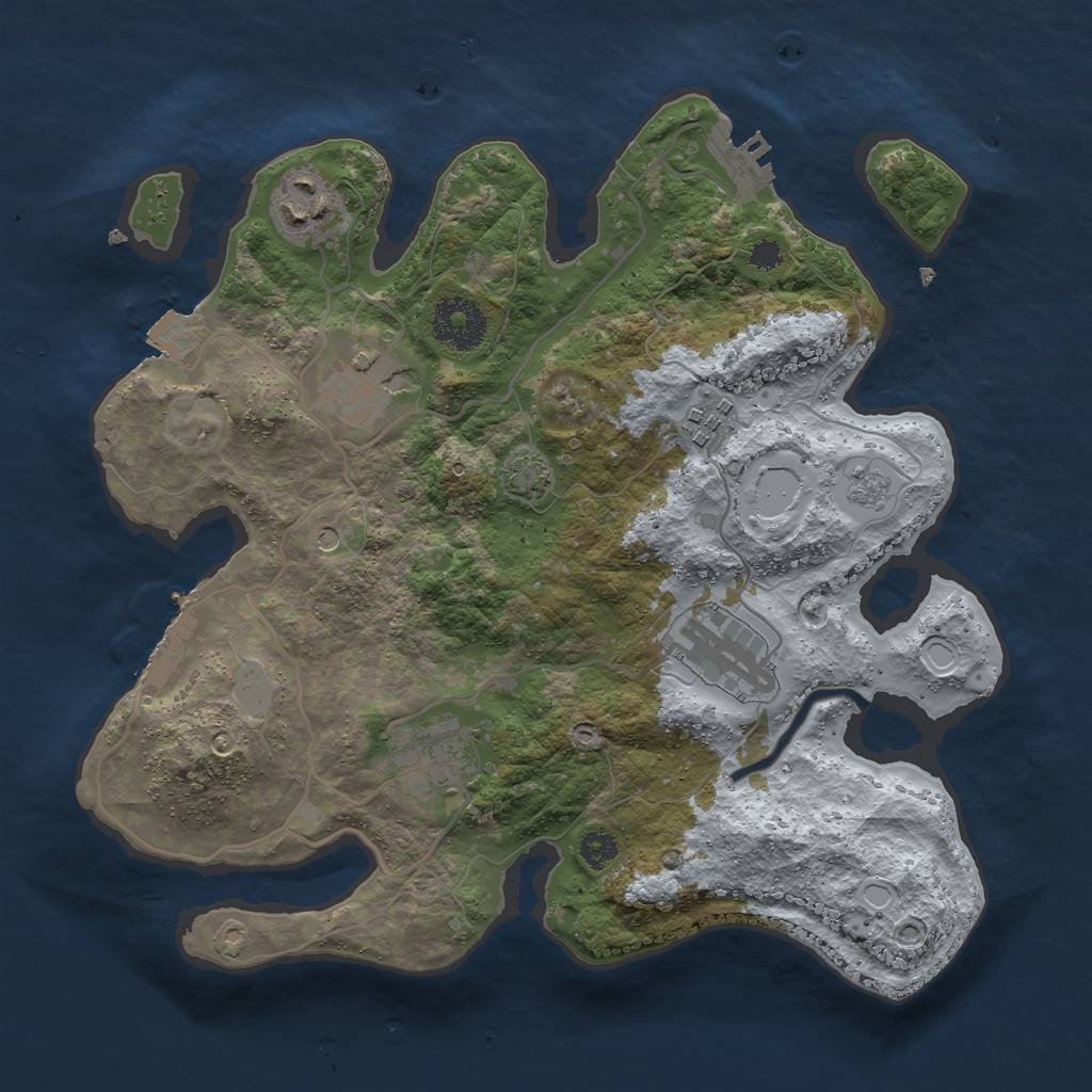 Rust Map: Procedural Map, Size: 3000, Seed: 14973, 13 Monuments