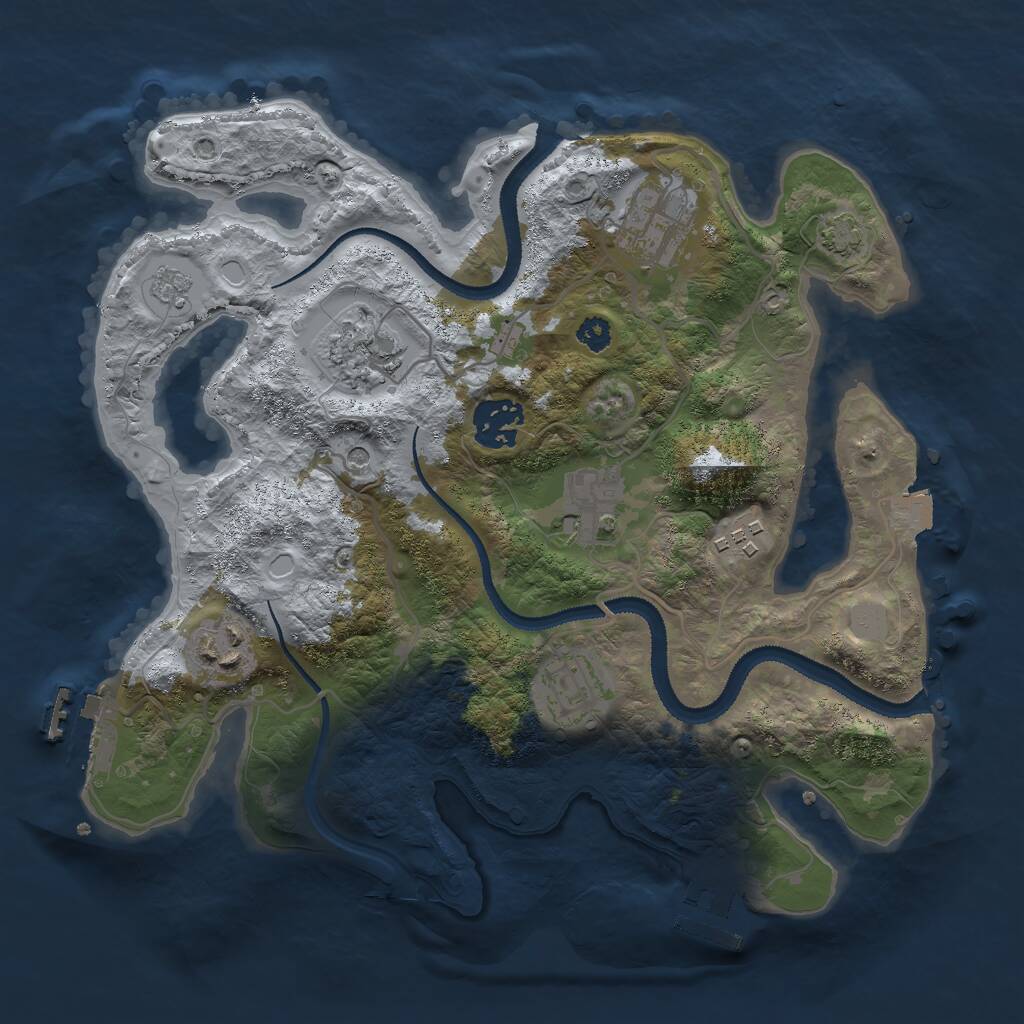 Rust Map: Procedural Map, Size: 3000, Seed: 1502987, 13 Monuments