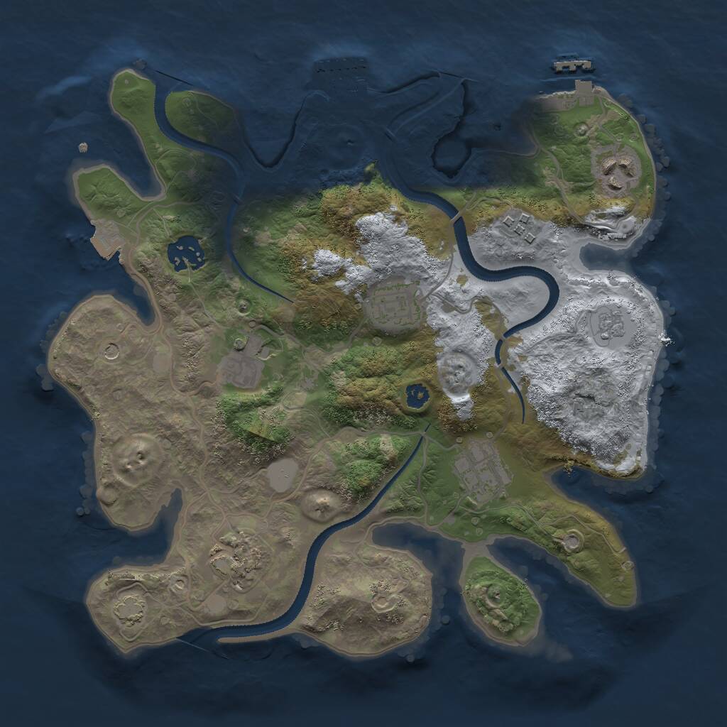 Rust Map: Procedural Map, Size: 3000, Seed: 1312, 13 Monuments