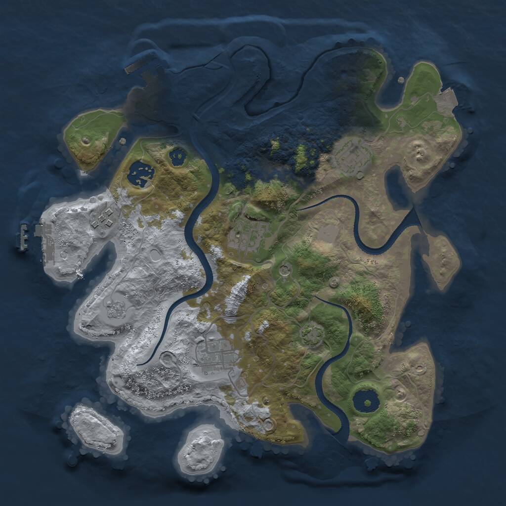 Rust Map: Procedural Map, Size: 3000, Seed: 1228372199, 11 Monuments