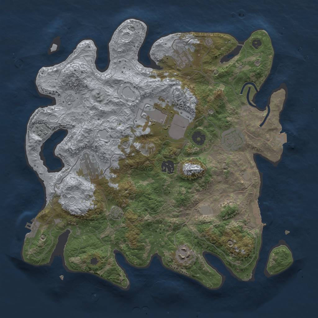 Rust Map: Procedural Map, Size: 3500, Seed: 1502987, 15 Monuments