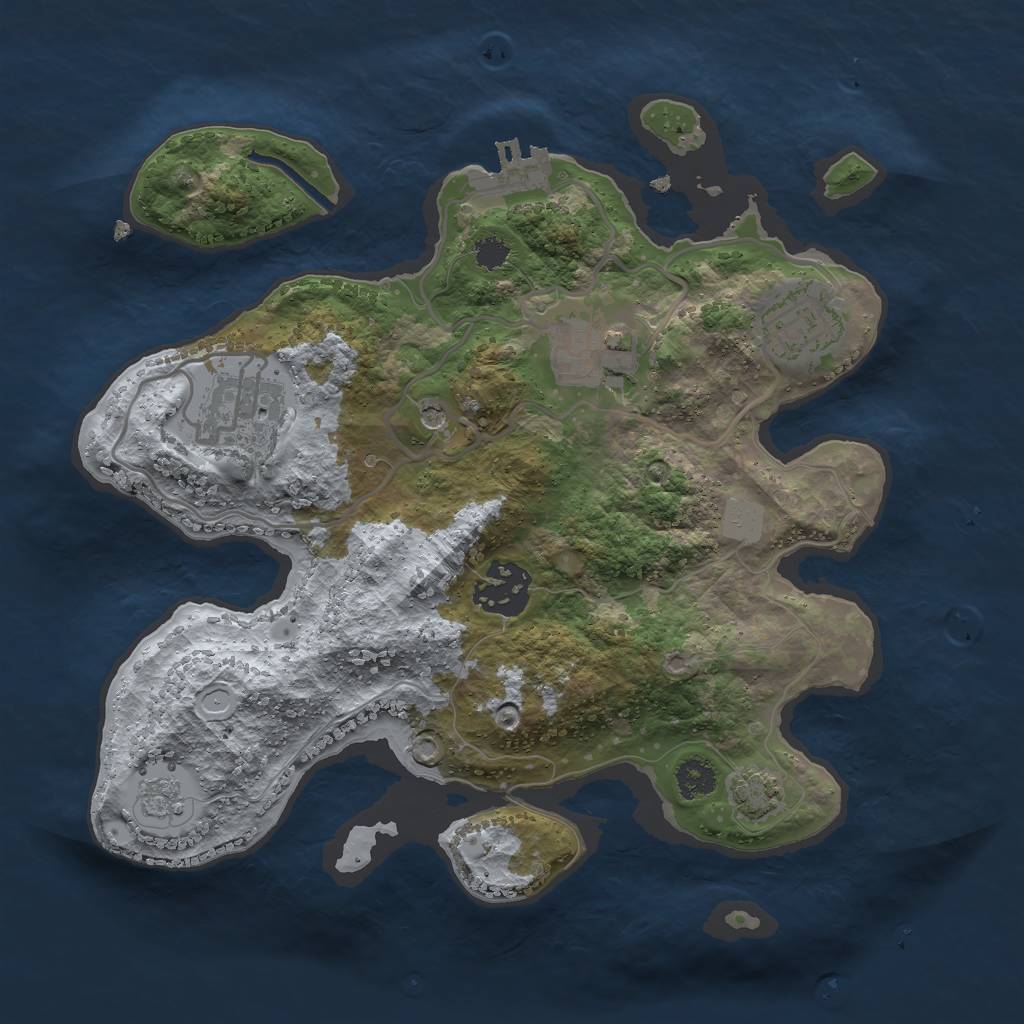 Rust Map: Procedural Map, Size: 2700, Seed: 1995200772, 11 Monuments