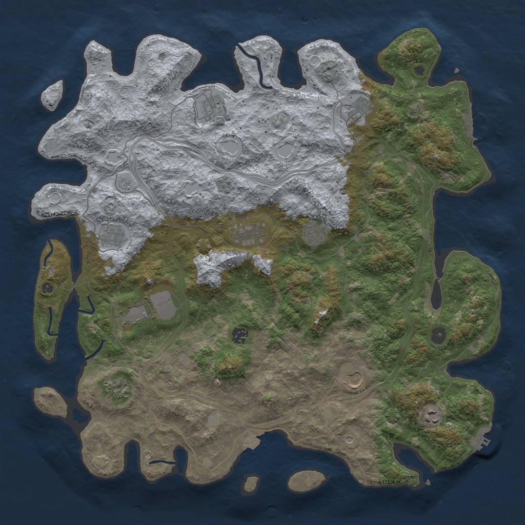 Rust Map: Procedural Map, Size: 4800, Seed: 647305850, 19 Monuments