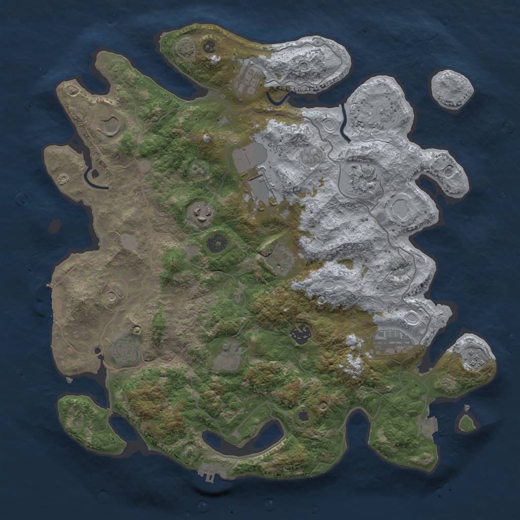 Rust Map: Procedural Map, Size: 4000, Seed: 27051982, 19 Monuments