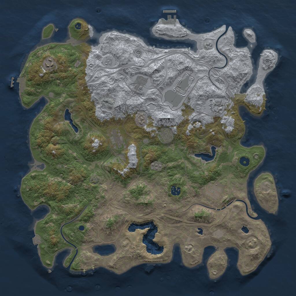 Rust Map: Procedural Map, Size: 4500, Seed: 567827849, 15 Monuments