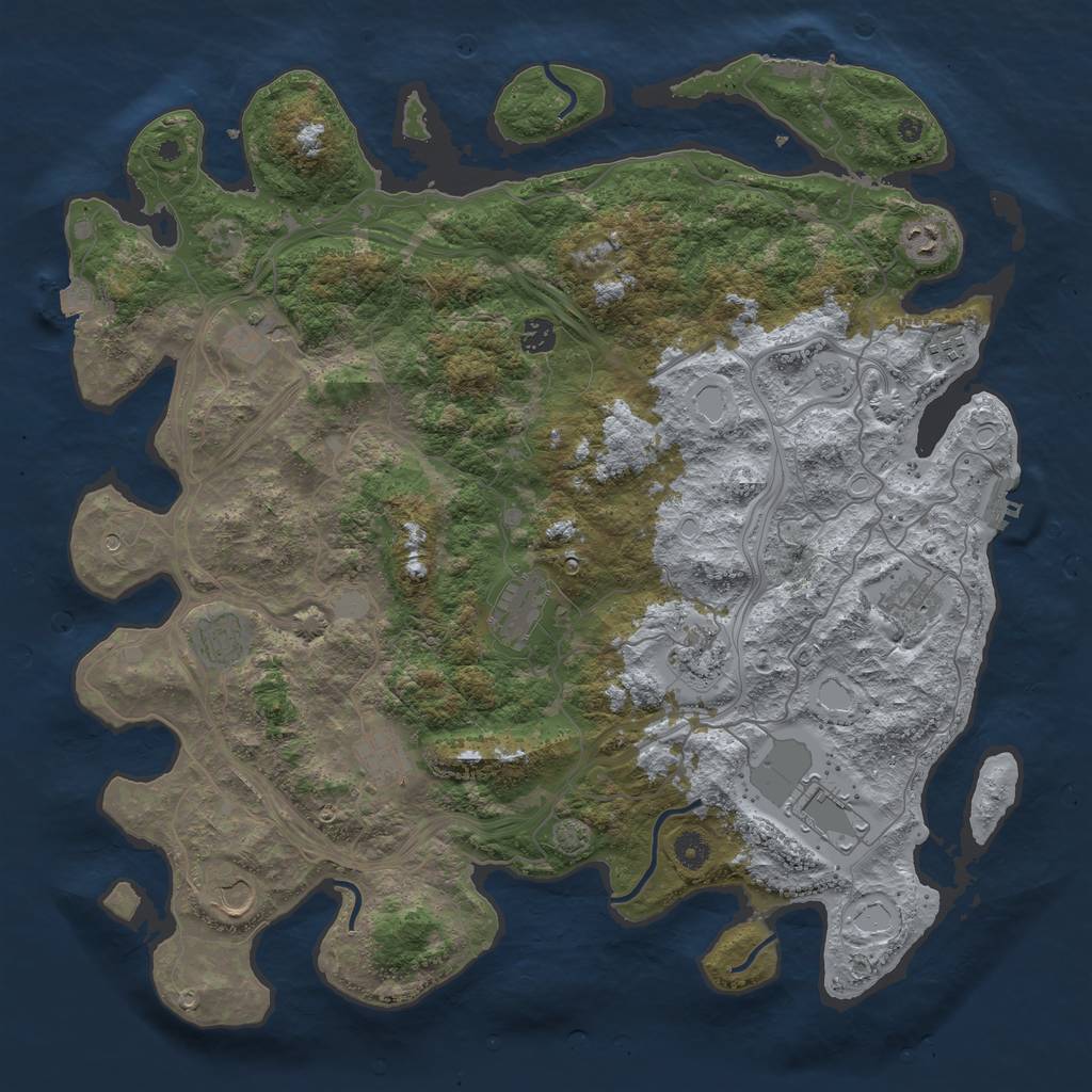 Rust Map: Procedural Map, Size: 4500, Seed: 1938527235, 19 Monuments