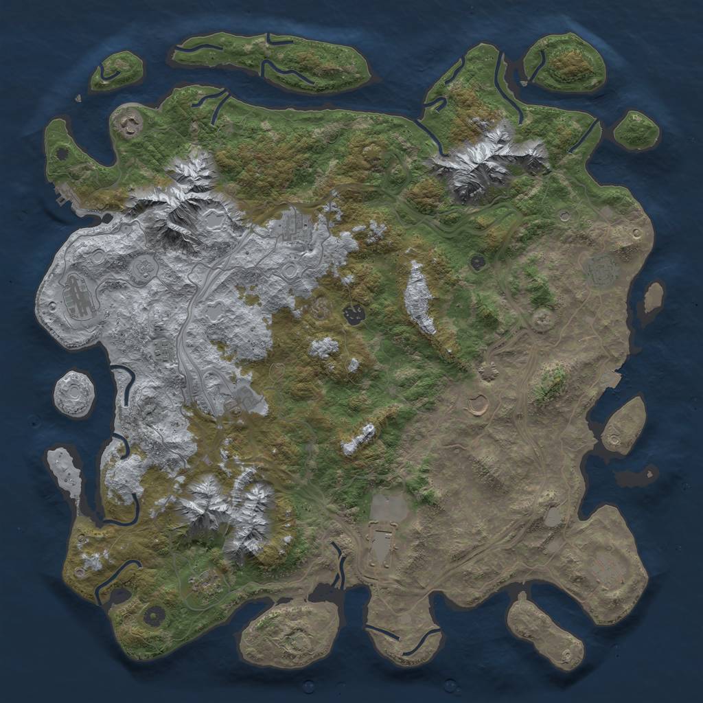 Rust Map: Procedural Map, Size: 5000, Seed: 2707, 18 Monuments