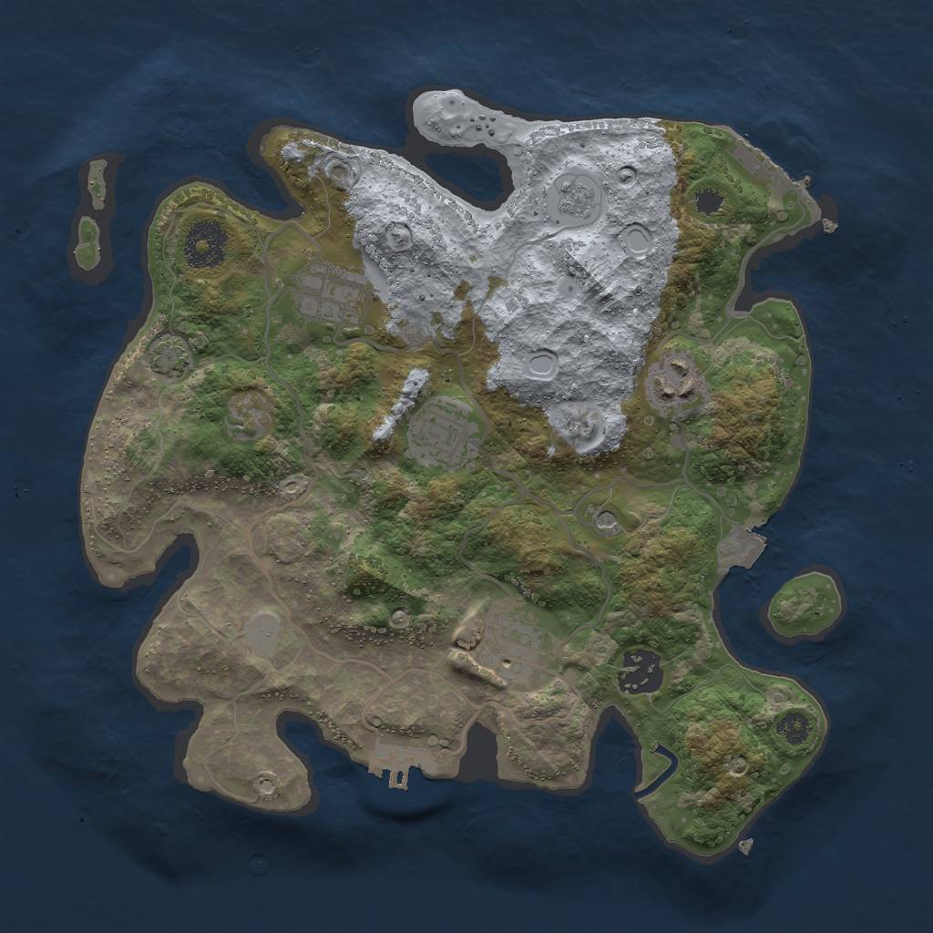 Rust Map: Procedural Map, Size: 3000, Seed: 289698768, 13 Monuments