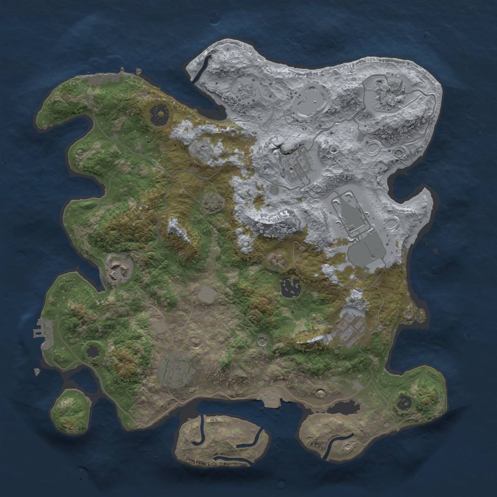 Rust Map: Procedural Map, Size: 3500, Seed: 421608916, 15 Monuments