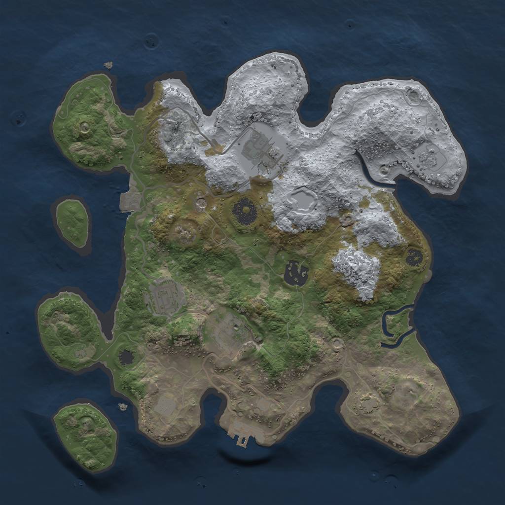 Rust Map: Procedural Map, Size: 3000, Seed: 25127, 11 Monuments