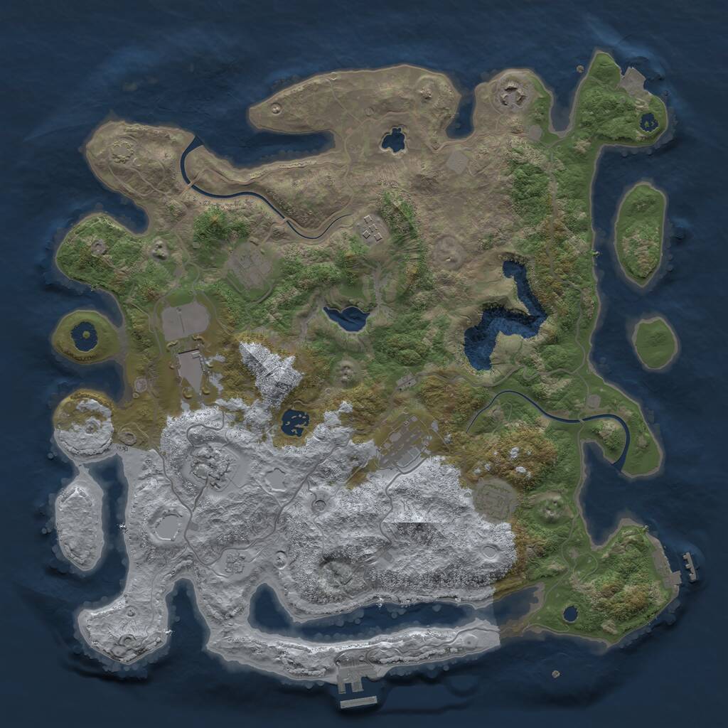 Rust Map: Procedural Map, Size: 4000, Seed: 746760659, 14 Monuments