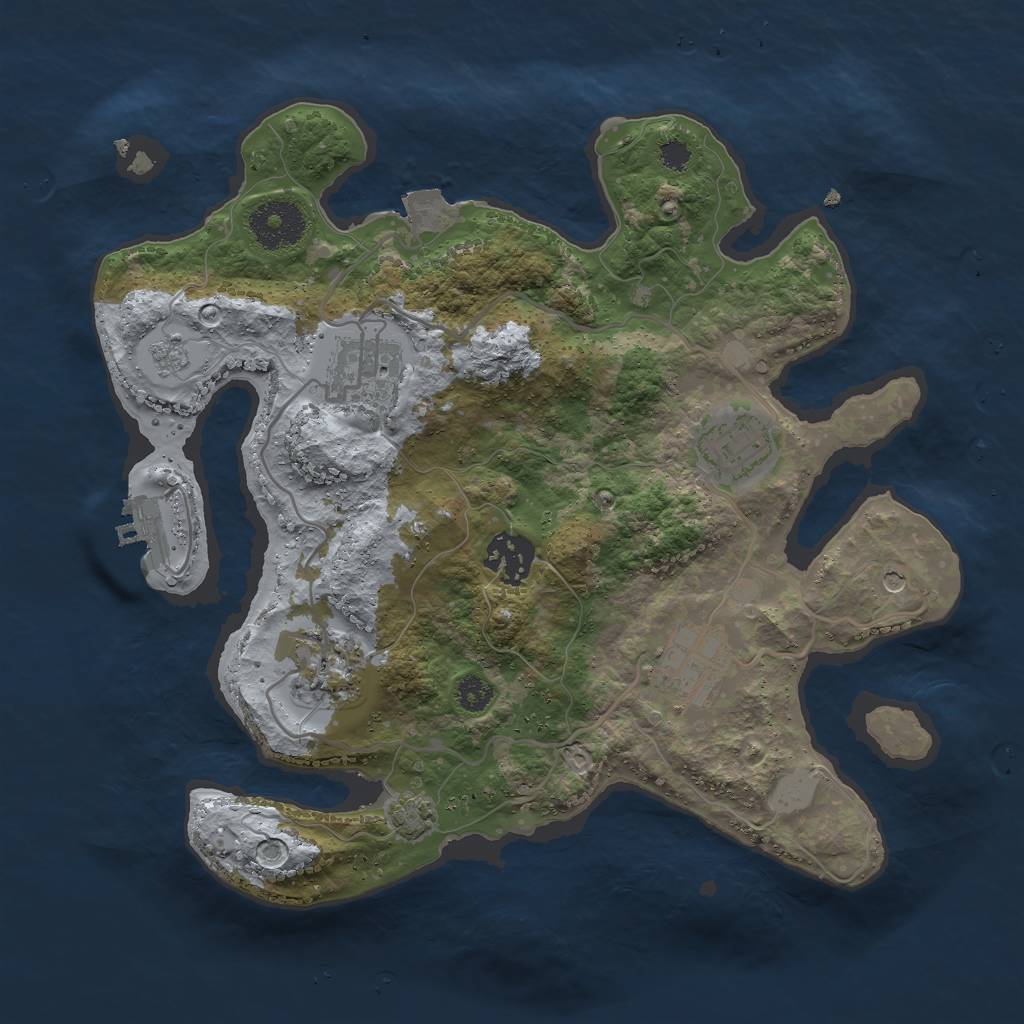 Rust Map: Procedural Map, Size: 3000, Seed: 1163161770, 12 Monuments