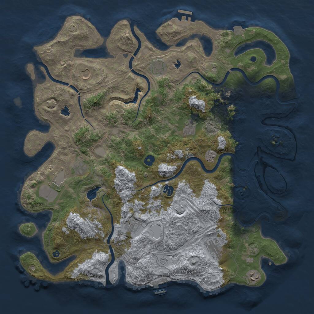 Rust Map: Procedural Map, Size: 4500, Seed: 1348165599, 16 Monuments