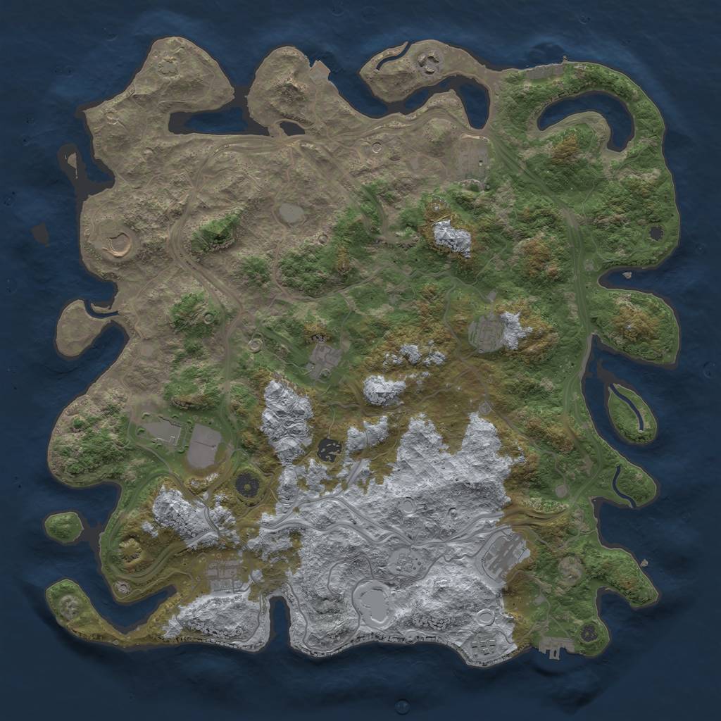 Rust Map: Procedural Map, Size: 4500, Seed: 1348165599, 18 Monuments