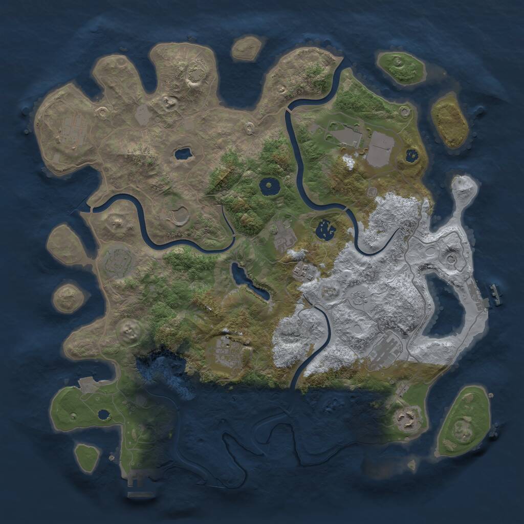 Rust Map: Procedural Map, Size: 4000, Seed: 182713767, 16 Monuments
