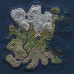Thumbnail Rust Map: Procedural Map, Size: 3250, Seed: 36619686, 13 Monuments