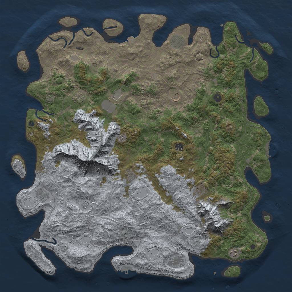 Rust Map: Procedural Map, Size: 5333, Seed: 2147483647, 19 Monuments