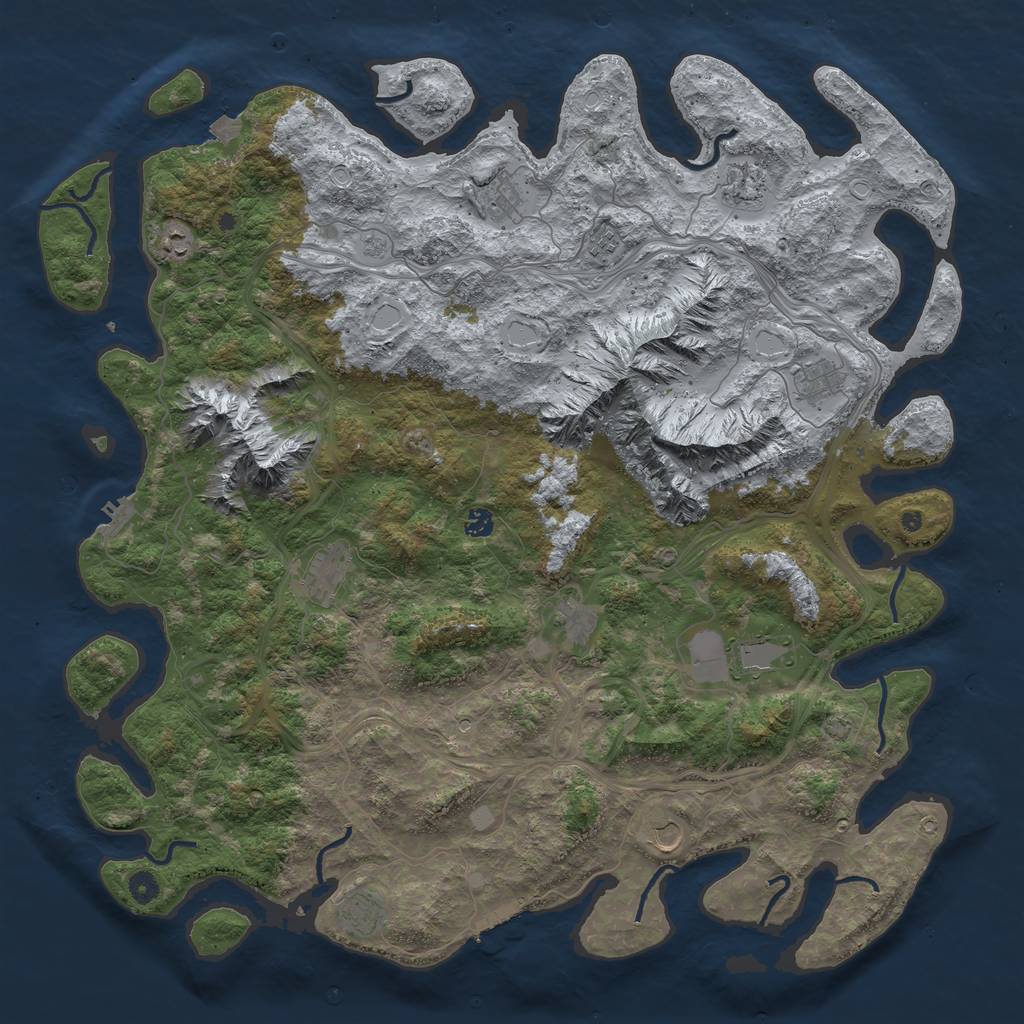 Rust Map: Procedural Map, Size: 5145, Seed: 13825, 19 Monuments