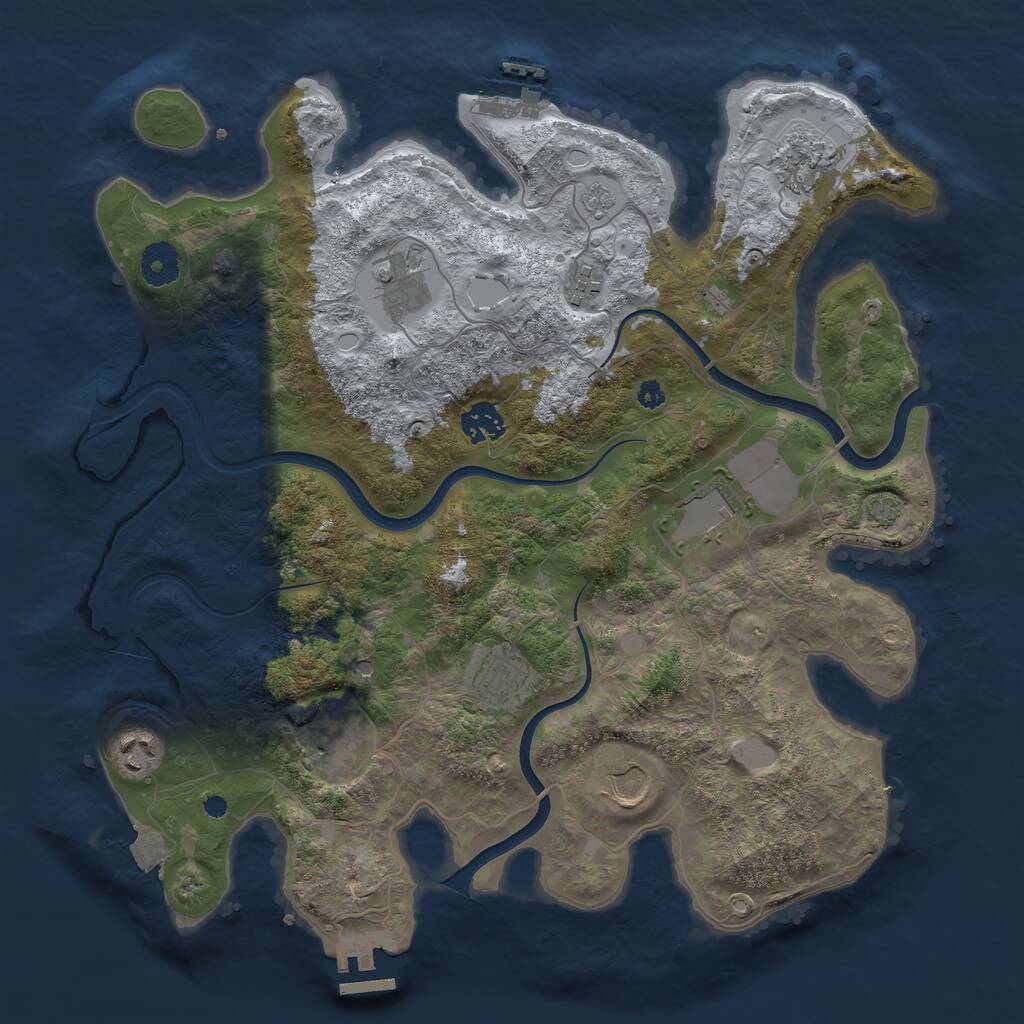 Rust Map: Procedural Map, Size: 3700, Seed: 1766680816, 15 Monuments