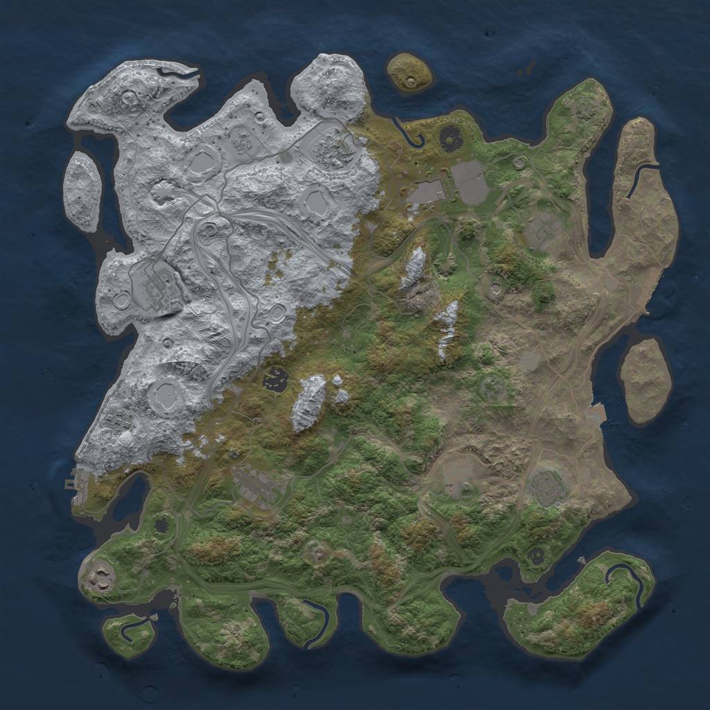 Rust Map: Procedural Map, Size: 4250, Seed: 1737725878, 18 Monuments