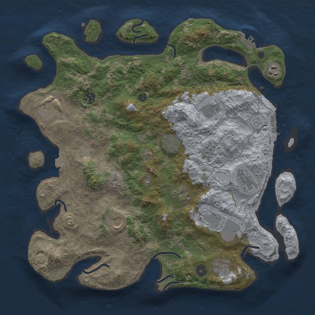 Rust Map: Procedural Map, Size: 4000, Seed: 1644824624, 19 Monuments