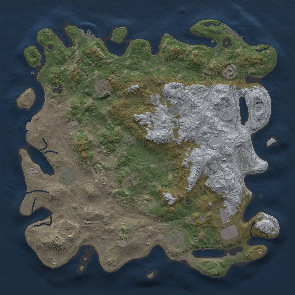 Rust Map: Procedural Map, Size: 4500, Seed: 12220702, 19 Monuments