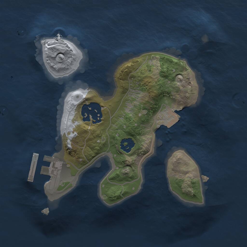 Rust Map: Procedural Map, Size: 1733, Seed: 343865795, 3 Monuments