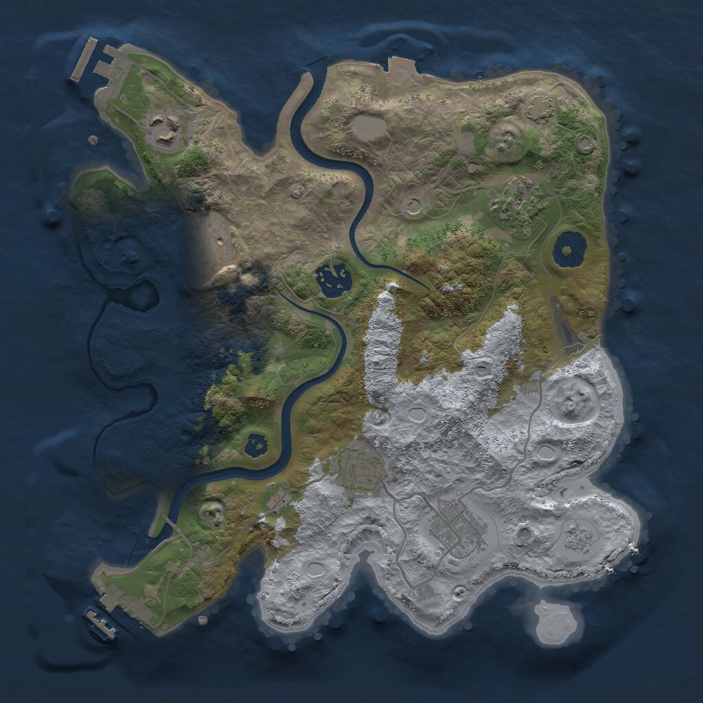 Rust Map: Procedural Map, Size: 3000, Seed: 87757, 12 Monuments