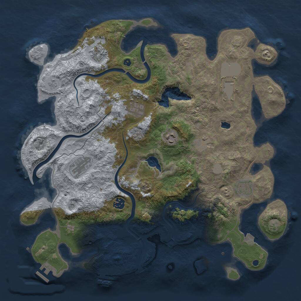 Rust Map: Procedural Map, Size: 4000, Seed: 308471952, 15 Monuments