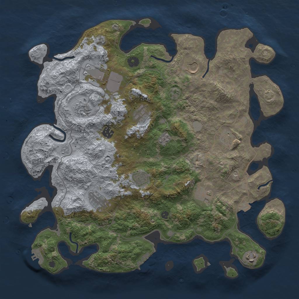 Rust Map: Procedural Map, Size: 4000, Seed: 308471952, 19 Monuments