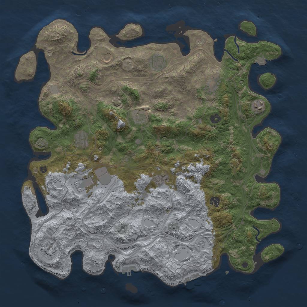 Rust Map: Procedural Map, Size: 4500, Seed: 37164501, 19 Monuments